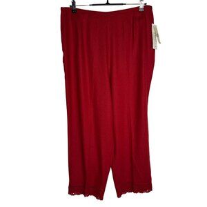NWT Linen Blend Red Capri Pants by Maggie McNaughton Size 1X Summer Vacation